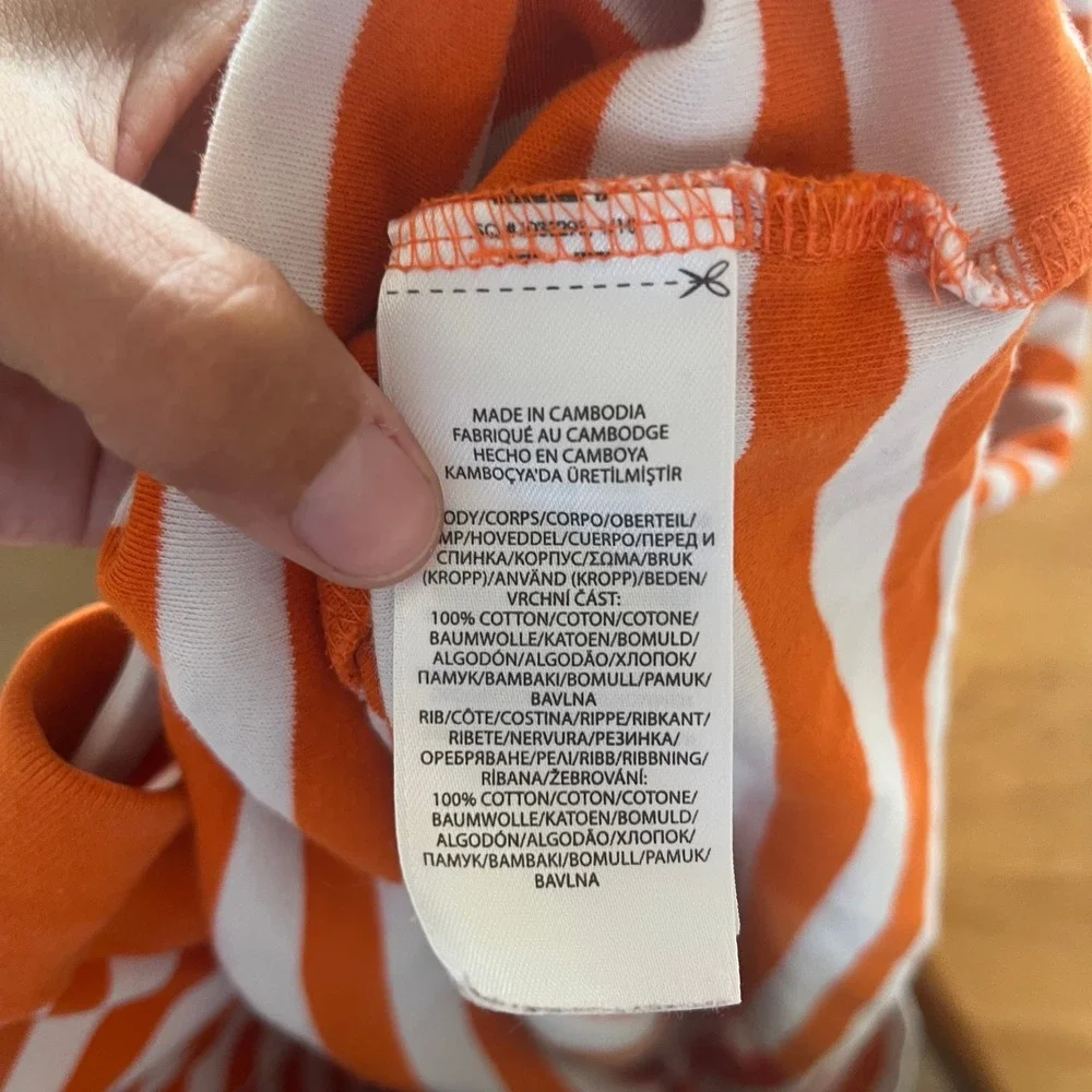 Polo Ralph Lauren Classic Fit Striped Polo Shirt XL Orange White 100% Cotton